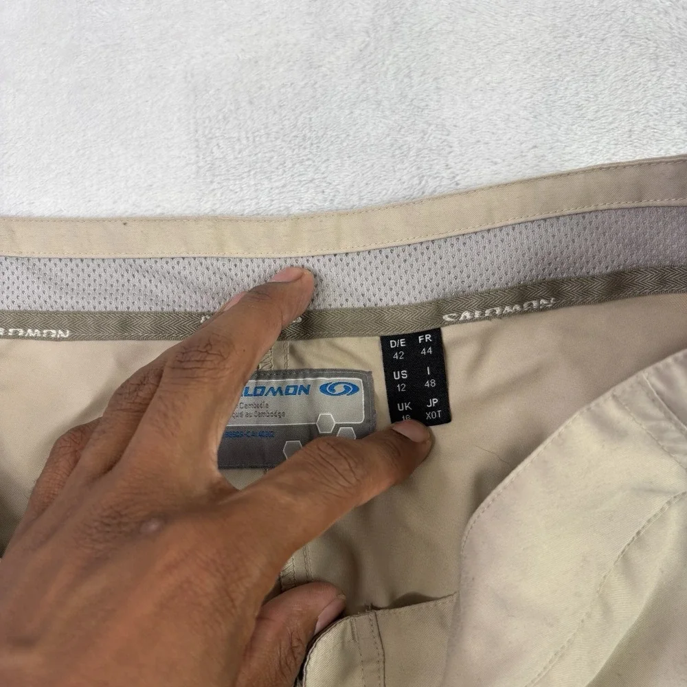 Salomon Beige Waterproof Swim Trunks Board Shorts Men's 12